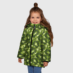Куртка зимняя для девочки Милитари Чешуя, цвет: 3D-черный — фото 2