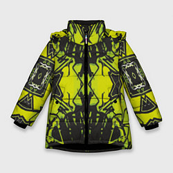 Куртка зимняя для девочки Расплывчатый узор, цвет: 3D-черный