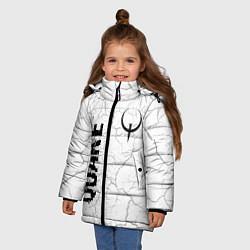 Куртка зимняя для девочки Quake glitch на светлом фоне: надпись, символ, цвет: 3D-черный — фото 2