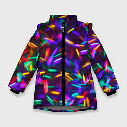 Куртка зимняя для девочки Цветомузыка, цвет: 3D-светло-серый