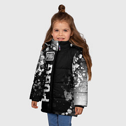 Куртка зимняя для девочки PUBG glitch на темном фоне: по-вертикали, цвет: 3D-черный — фото 2