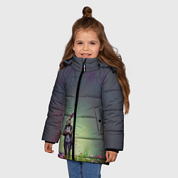 Куртка зимняя для девочки Кролик на стиле, цвет: 3D-черный — фото 2
