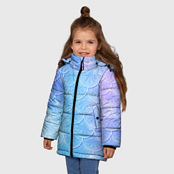 Куртка зимняя для девочки Голубая чешуя русалки - паттерн, цвет: 3D-светло-серый — фото 2