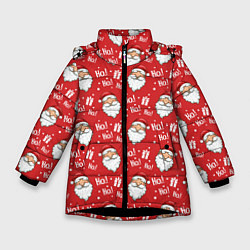 Куртка зимняя для девочки Дед Мороз - Санта Клаус, цвет: 3D-черный