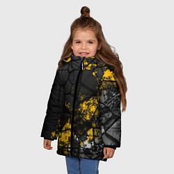Куртка зимняя для девочки Имперская геометрия, цвет: 3D-красный — фото 2