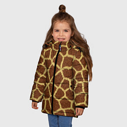 Куртка зимняя для девочки Текстура жирафа, цвет: 3D-черный — фото 2