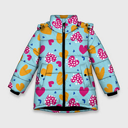 Зимняя куртка для девочки Сердце в горошек