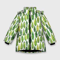 Зимняя куртка для девочки Акварельные листья