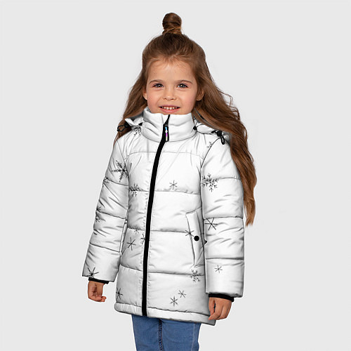 Зимняя куртка для девочки Идёт снег / 3D-Черный – фото 3