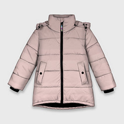 Зимняя куртка для девочки Монохромный полосатый розовато-бежевый