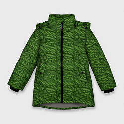 Куртка зимняя для девочки Милитари перо, цвет: 3D-светло-серый
