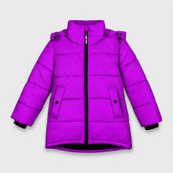 Куртка зимняя для девочки Неоновый розово-сиреневый текстурированный, цвет: 3D-черный