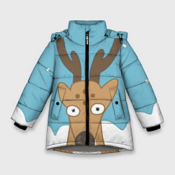 Куртка зимняя для девочки Олень Джерри, цвет: 3D-светло-серый