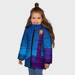 Куртка зимняя для девочки Маяк в ночи, цвет: 3D-черный — фото 2