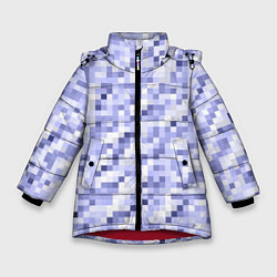Куртка зимняя для девочки Пиксельная абстракция из квадратов, цвет: 3D-красный
