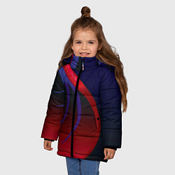 Куртка зимняя для девочки Красные и синие щупальца, цвет: 3D-черный — фото 2