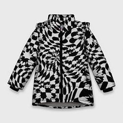 Зимняя куртка для девочки Пластика шахматной доски