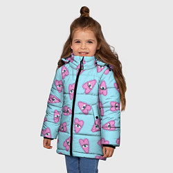 Куртка зимняя для девочки Глазастое сердечко, цвет: 3D-красный — фото 2