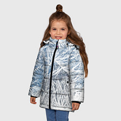 Куртка зимняя для девочки Абстрактный ледяной паттерн, цвет: 3D-черный — фото 2