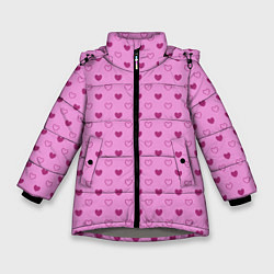 Куртка зимняя для девочки Милые сердечки, цвет: 3D-светло-серый