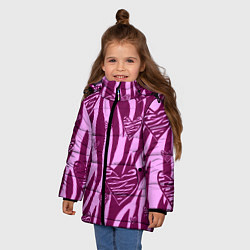 Куртка зимняя для девочки Полосатая любовь, цвет: 3D-светло-серый — фото 2