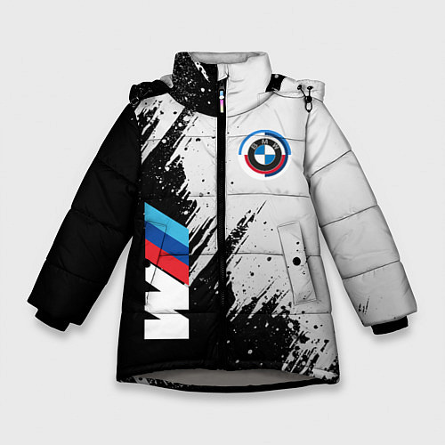 Зимняя куртка для девочки BMW - м комплектация / 3D-Светло-серый – фото 1