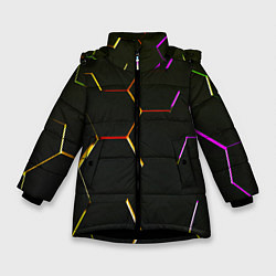 Куртка зимняя для девочки Киберстиль, цвет: 3D-черный