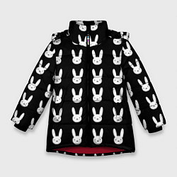 Зимняя куртка для девочки Bunny pattern black