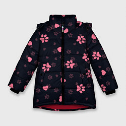 Зимняя куртка для девочки Лапки котиков