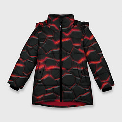Зимняя куртка для девочки Красный неон и плиты