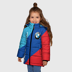 Куртка зимняя для девочки Bmw - m colors, цвет: 3D-красный — фото 2