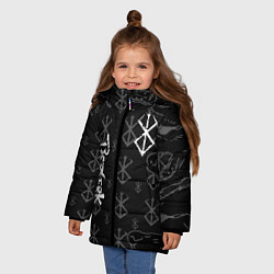 Куртка зимняя для девочки Берсерк черные волки, цвет: 3D-черный — фото 2