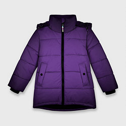 Куртка зимняя для девочки Оттенок индиго в черной виньетке, цвет: 3D-черный
