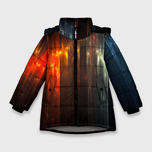 Зимняя куртка для девочки Космос сияние / 3D-Светло-серый – фото 1