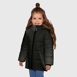 Куртка зимняя для девочки Чёрные геометрические металлические листы, цвет: 3D-красный — фото 2