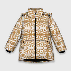 Зимняя куртка для девочки Абстрактный лучевой золотистый паттерн