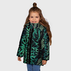 Куртка зимняя для девочки Каллиграфический, цвет: 3D-черный — фото 2