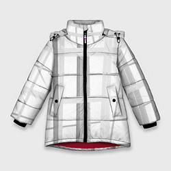 Зимняя куртка для девочки Светлая серая клетка