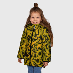 Куртка зимняя для девочки Gold Calligraphic, цвет: 3D-светло-серый — фото 2