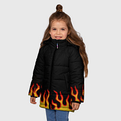 Куртка зимняя для девочки Горящее пламя, цвет: 3D-черный — фото 2