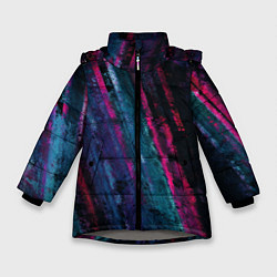 Куртка зимняя для девочки Неоновая стена, цвет: 3D-светло-серый