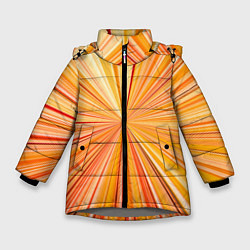 Зимняя куртка для девочки Абстрактные лучи оттенков оранжевого