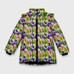 Зимняя куртка для девочки Весенние крокусы