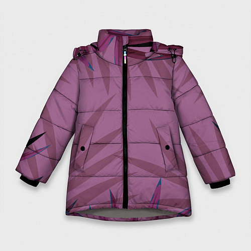 Зимняя куртка для девочки Розовая пальма / 3D-Светло-серый – фото 1