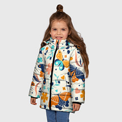 Куртка зимняя для девочки Волшебная весна, цвет: 3D-светло-серый — фото 2