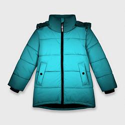 Куртка зимняя для девочки Кислотный голубой с градиентом, цвет: 3D-черный