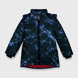 Куртка зимняя для девочки Нейросети абстракция, цвет: 3D-красный