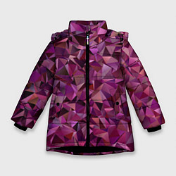 Куртка зимняя для девочки Весенний оригами, цвет: 3D-черный