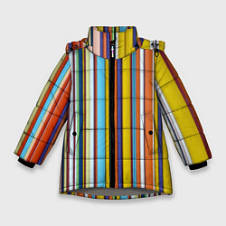 Зимняя куртка для девочки Абстрактное множество разноцветных листов