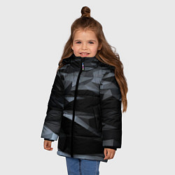 Куртка зимняя для девочки Хромированные осколки броня, цвет: 3D-красный — фото 2